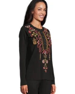 Mixed Media Henley T-shirt