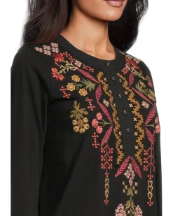 Mixed Media Henley T-shirt