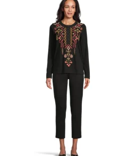 Mixed Media Henley T-shirt