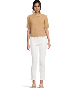 Mixed Stitch Elbow Sleeve Polo