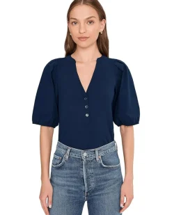 Mixy V-Neck Puff Tee