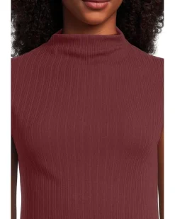 Mock Neck Cotton Rib Top