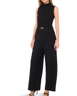 Mock Neck Sleeveless Top with Tie