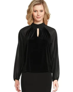 Mock Neck Top with Long Sleeve