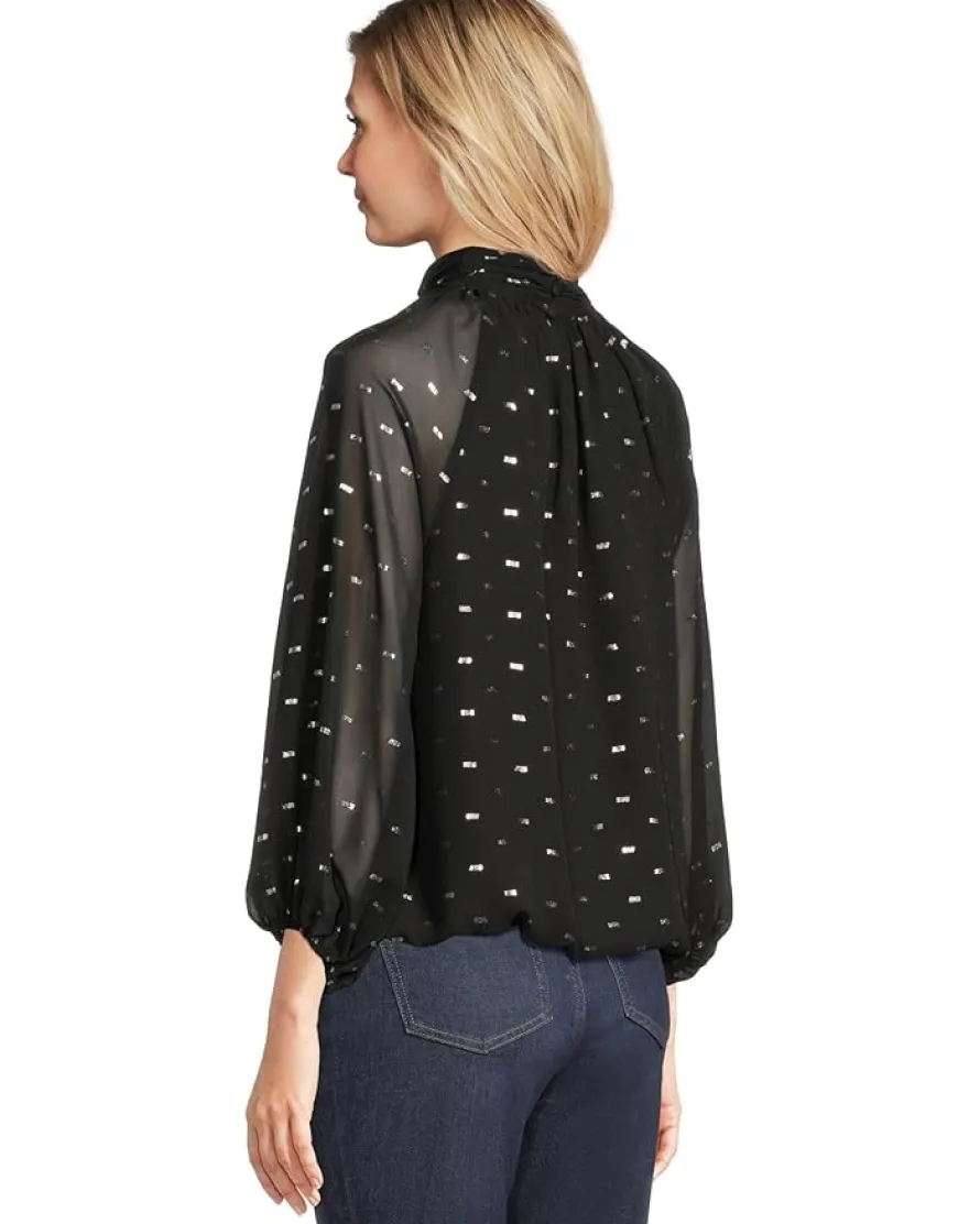 Mock Neck Wrapped Long Sleeve