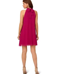 Mockneck Chiffon Jersey Dress