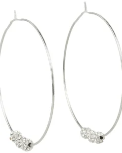 Modern Classics Pave Fireball Whisper Hoop Earrings