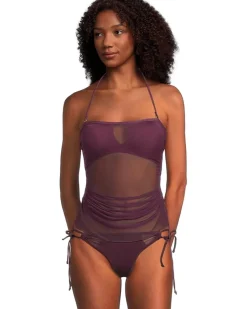 Muse Hadlee Bandeau Mesh Overlay Tankini Top