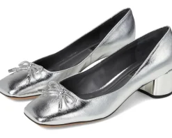 Natalia Square Toe Block Heel Pumps with Bow