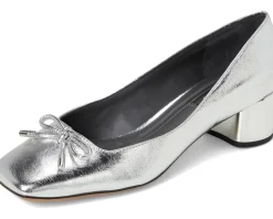 Natalia Square Toe Block Heel Pumps with Bow