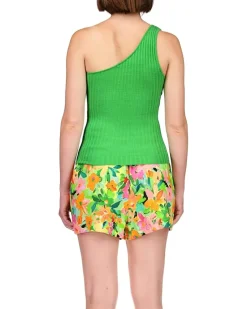 One Shoulder Rib Tank