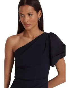 One-Shoulder Crepe Cocktail Dress