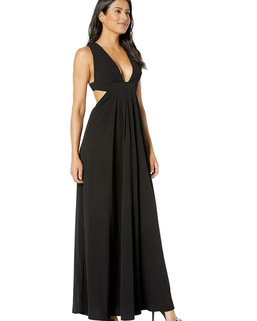 Open Back Deep V Gown