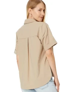 Oversized Boxy Button-Up Shirt in Signature Poplin