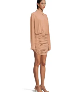 Oversized Boyfriend NK Shirt Shirred Bottom Mini Dress