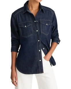 Oversized Western Shirt In Rinse Wash