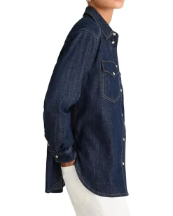 Oversized Western Shirt In Rinse Wash