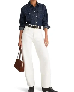 Oversized Western Shirt In Rinse Wash