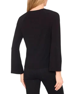 Pearl Bow Applique Long Sleeve Knit Top