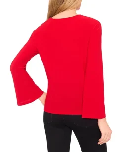 Pearl Bow Applique Long Sleeve Knit Top