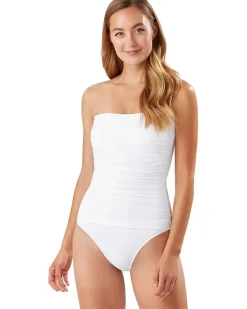 Pearl Shirred Bandeau One-Piece