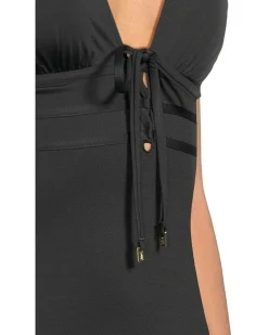 Pearl Tie Front One-Piece