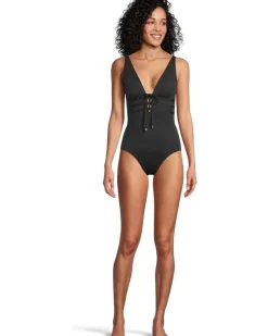 Pearl Tie Front One-Piece