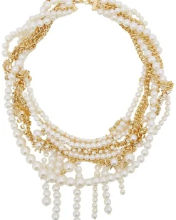 Pearly Punk Pearl Chain Collar Necklace