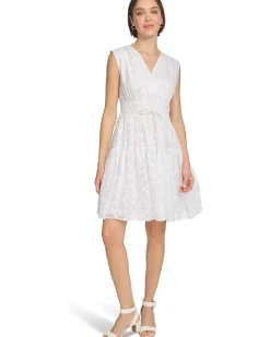 Petal Burnout Fit and Flare Dress