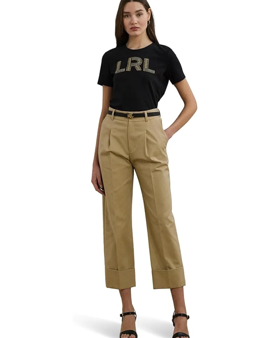 Petite Beaded-logo Cotton Jersey Tee