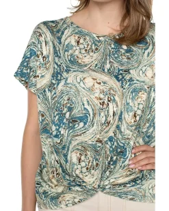 Petite Crew Neck Dolman With Twisted Front Detail