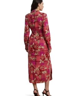 Petite Floral Checked Linen Shirtdress