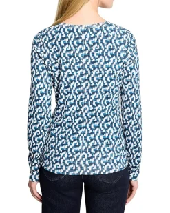 Petite Long Sleeve Printed Boat Tee