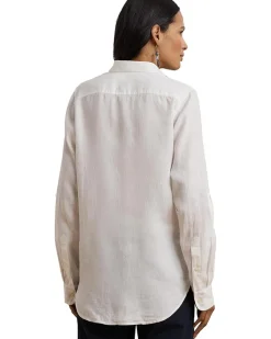 Petite Relaxed Fit Print Roll-Tab Sleeve Shirt