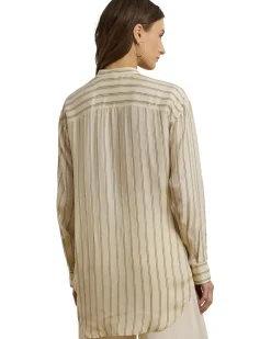 Petite Striped Jacquard Tunic Shirt