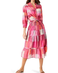 Petite Sunset Plaid Cotton Girlfriend Shirt