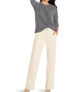Petite Texture Stripe Button Shoulder Top