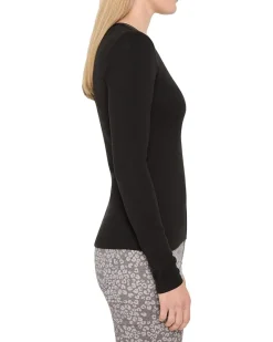 Petite Trimmed Perfect Knit Rib V-neck Top
