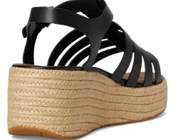 PLATFFORMS Espadrille Leather Fisherman Wedge Sandals