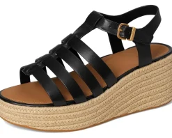PLATFFORMS Espadrille Leather Fisherman Wedge Sandals