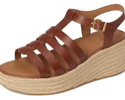 PLATFFORMS Espadrille Leather Fisherman Wedge Sandals