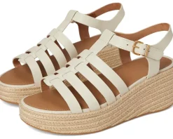 PLATFFORMS Espadrille Leather Fisherman Wedge Sandals