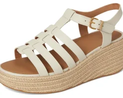 PLATFFORMS Espadrille Leather Fisherman Wedge Sandals