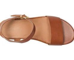 Platfforms Leather/Cork Heeled Ankle-Strap Sandals