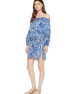 Playa Floral Smocked Off the Shoulder Tunic Cover-Up
