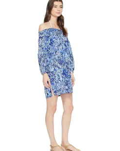 Playa Floral Smocked Off the Shoulder Tunic Cover-Up