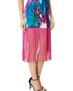 Pleated Front Fringe Dress