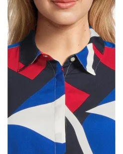 Plus Size Classic Fit Print Crepe Shirt