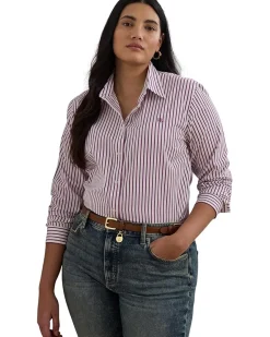 Plus Size Classic Fit Striped Broadcloth Shirt