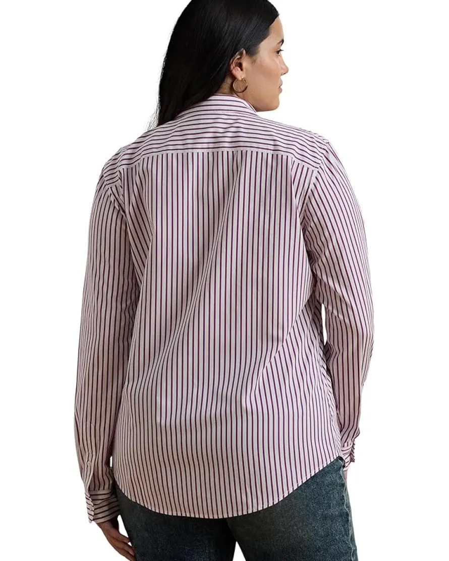 Plus Size Classic Fit Striped Broadcloth Shirt